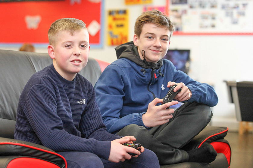 Will Mead and Marley Webb enjoying the new youth clubs in Blacon